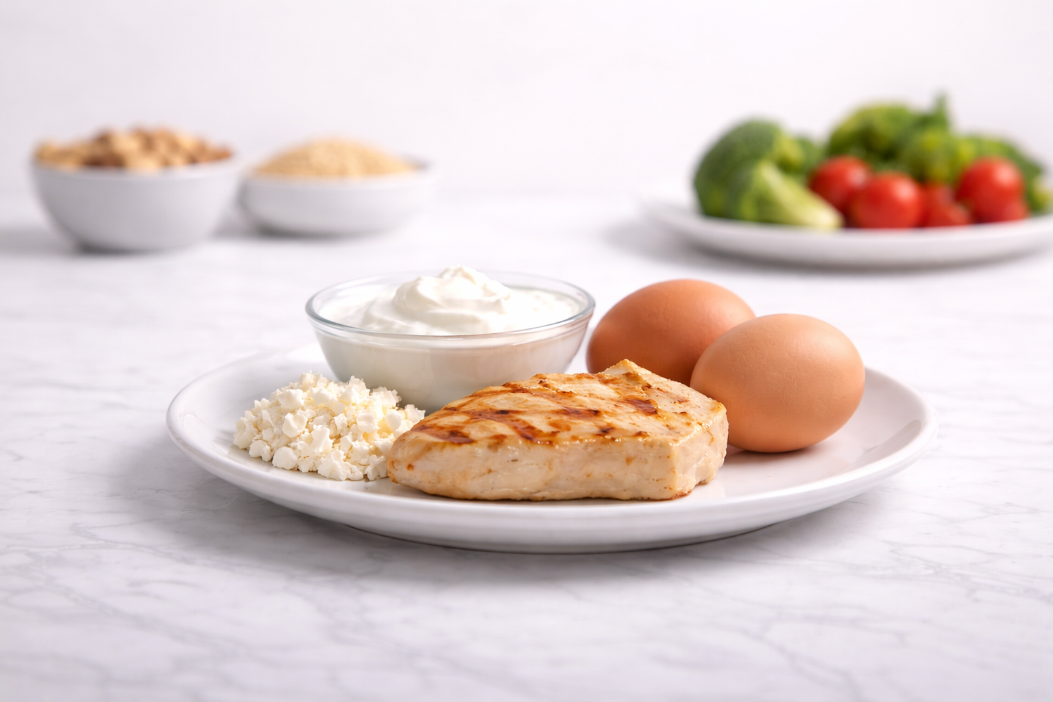 High-protein meal for weight maintenance featuring chicken,