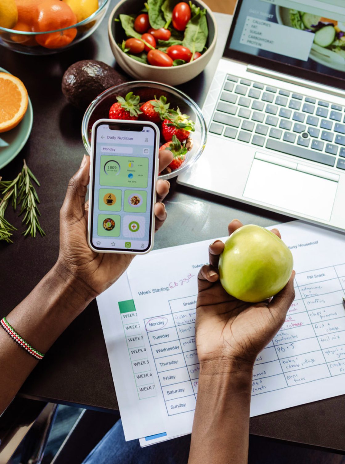 Diet planning with technology and fruits
